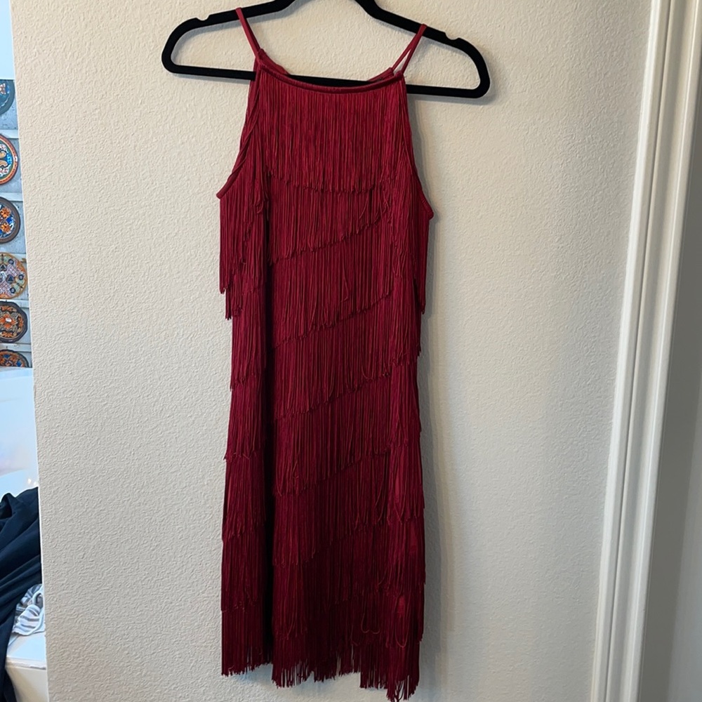 NWT White House Black Market Fringe Shift Dress | size xs